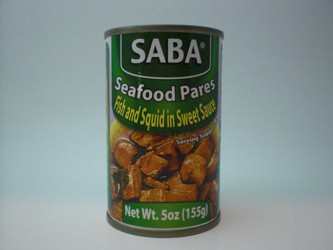 Saba Seafood Pares ( Fish and Squid in Sweet Sauce) 5oz (155g)