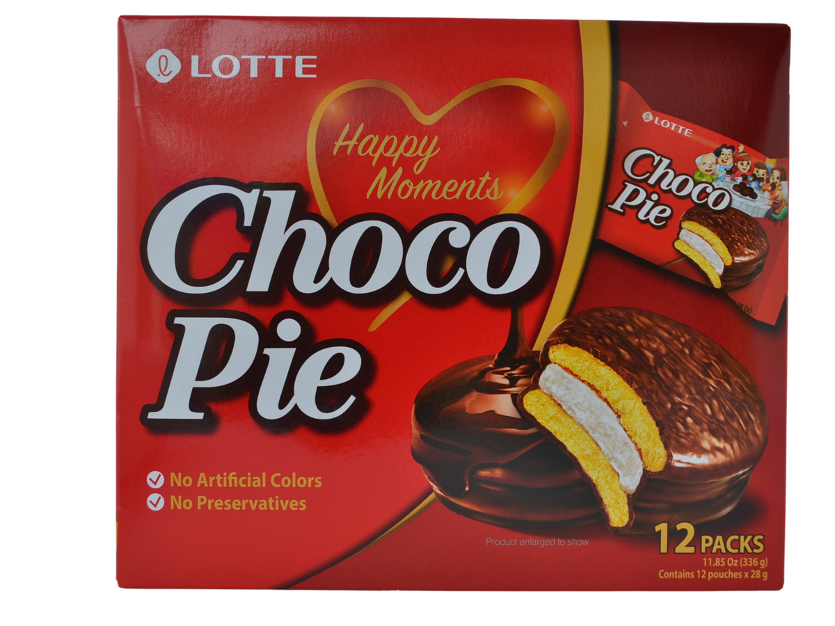 Lotte Happy Moments Choco Pie (12 Packs) 11.85oz – International